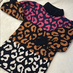 FARM Rio Cowl Neck Sweater with Bold Animal Print